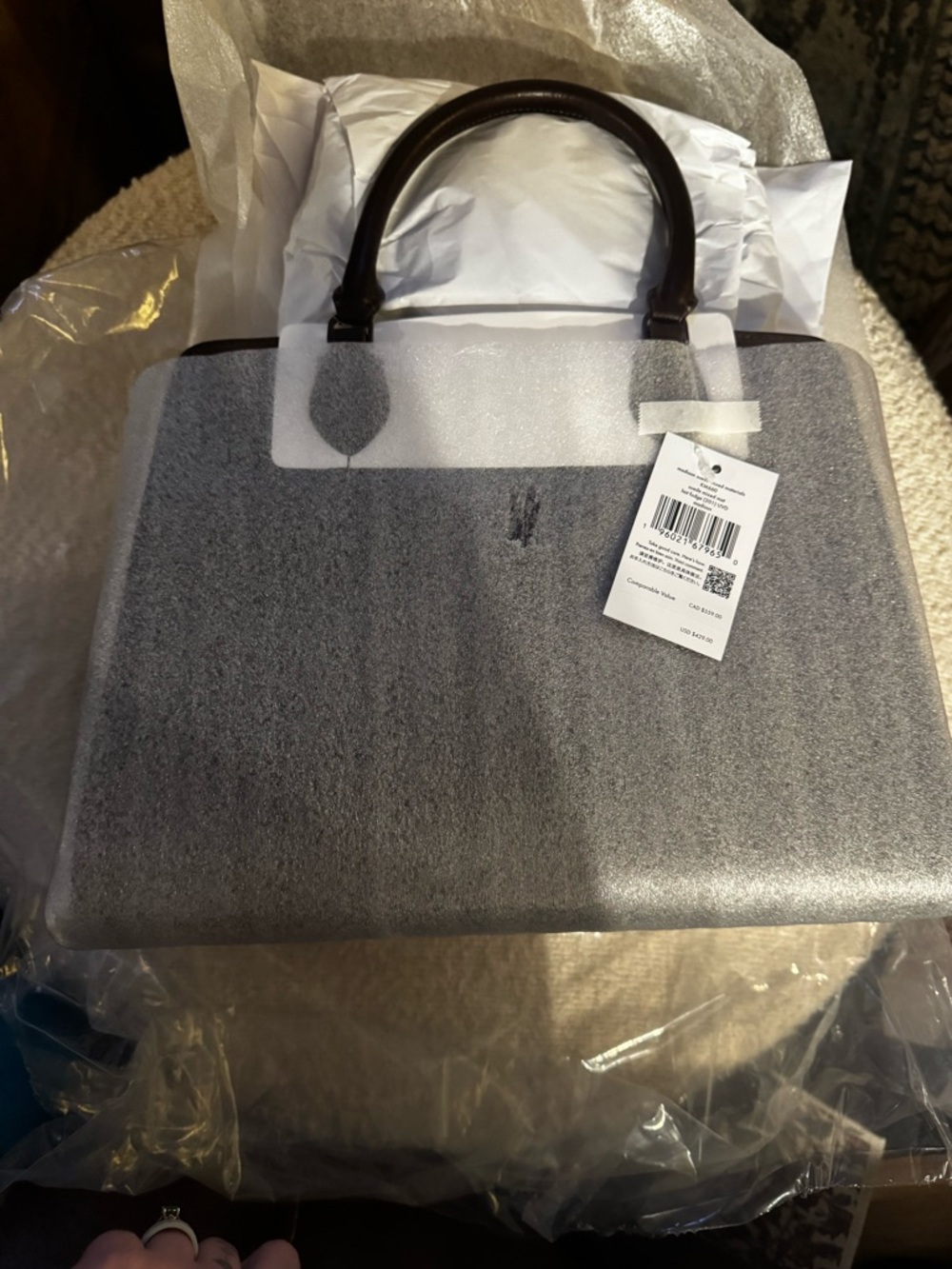 kate spade ♠️ Leather and Suede Satchel with Dual Handles - Picture 8 of 11